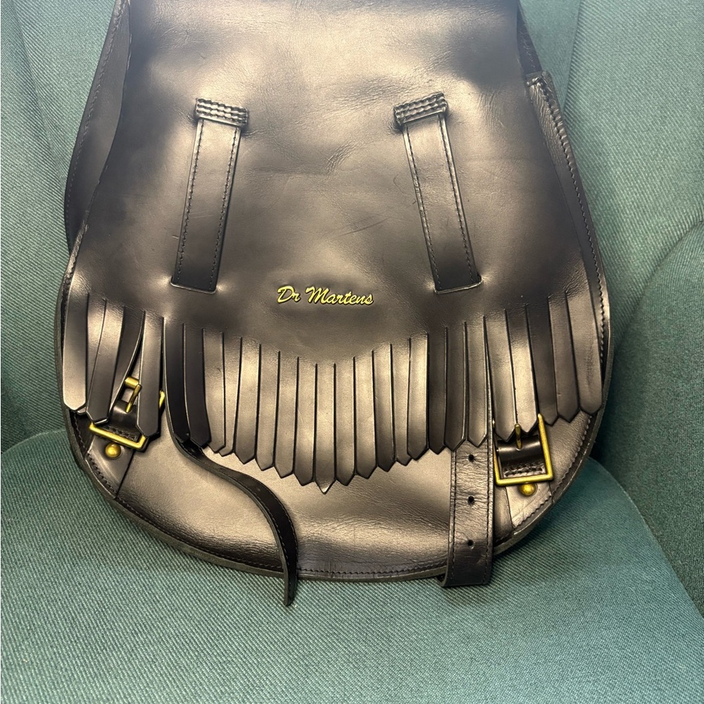 Rare Dr. Martens Black Leather Fringe Backpack